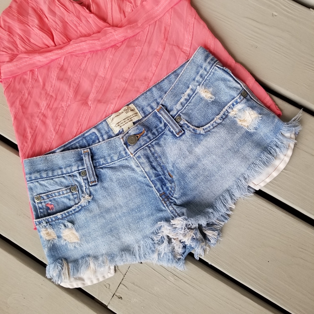 Abercrombie & Fitch Light Blue Jean Shorts